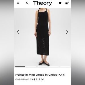 Pointelle Midi Dress in Crepe Knit black size S. looks new. purchased for 670$